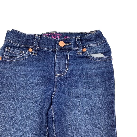 Childrens Place Girls Skinny Jeans 4T Blue Adjustable Waist Denim Cotton Blend - Picture 8 of 9
